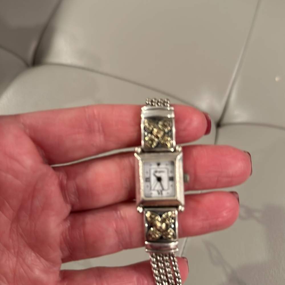 Brighton Retired toggle watch Silver with some gold.